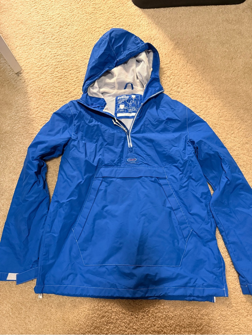 Pull&Bear Men's Royal Blue Hooded Rain Anorak